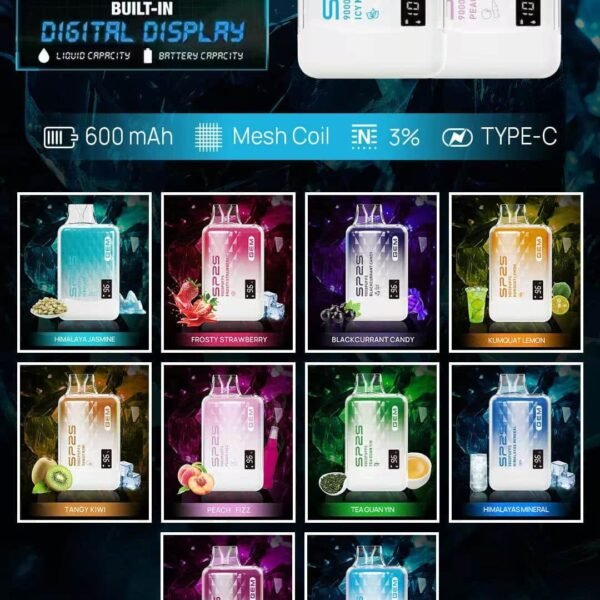 SP2S GEM 9000 PUFFS 拋棄式電子煙 一次性霧化桿